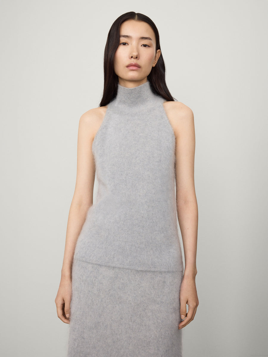新品 【LISA YANG/リサ・ヤン】Brushed Tied Hood 茶 4024010_4024010GR_Rina_Hooded_