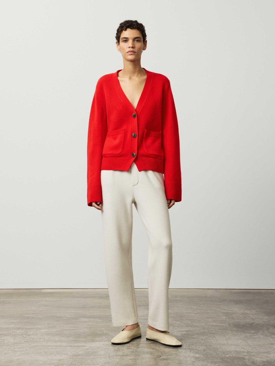 Red and white cardigan hotsell