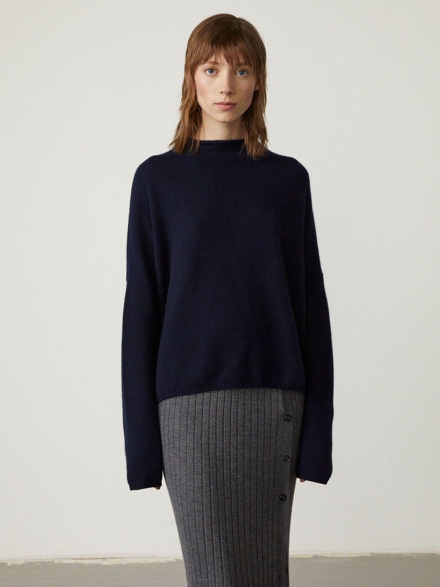 The Sandy Sweater | Mock neck cashmere sweater – LISA YANG