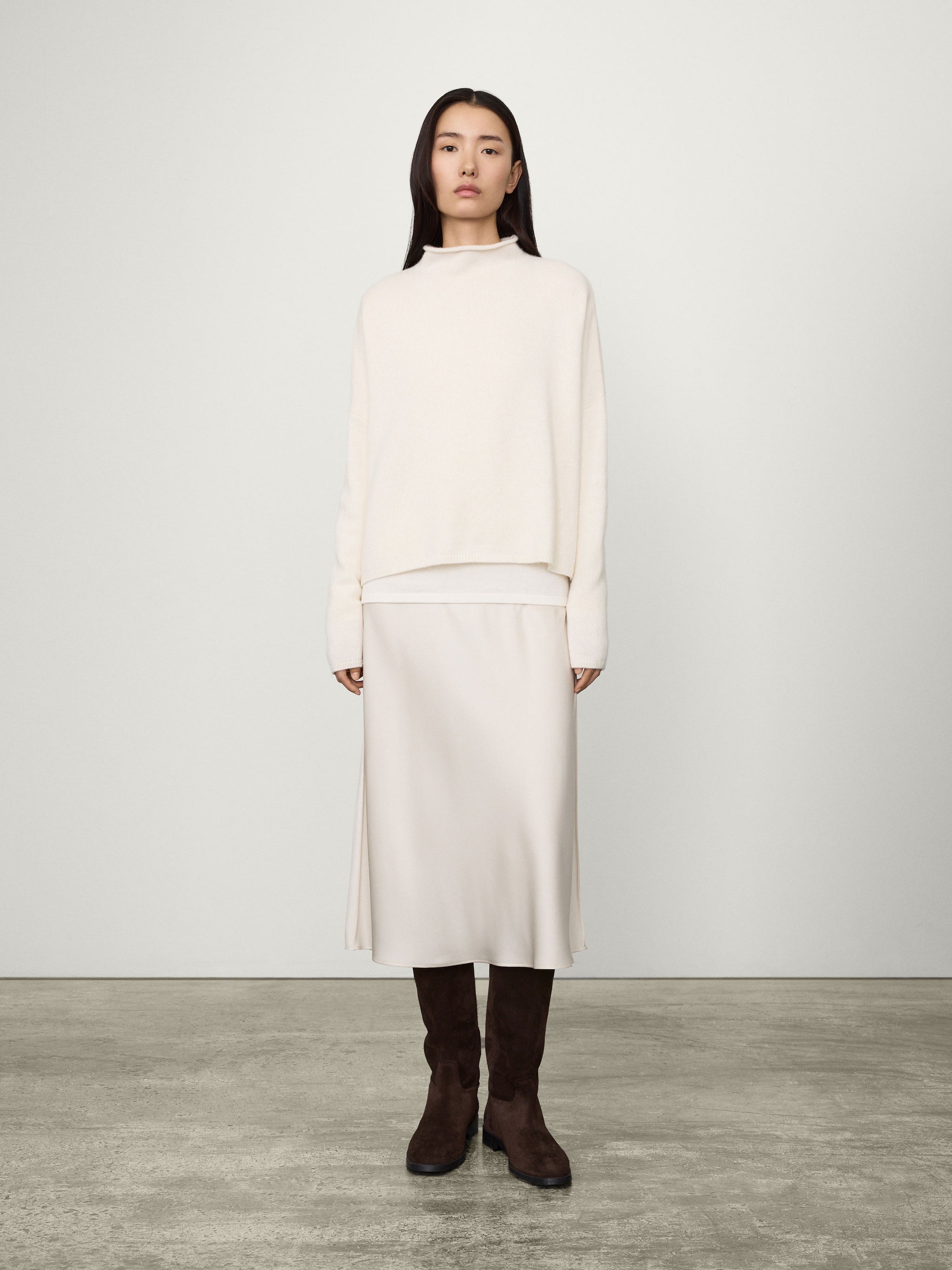 The Sandy Sweater | Mock neck cashmere sweater – LISA YANG