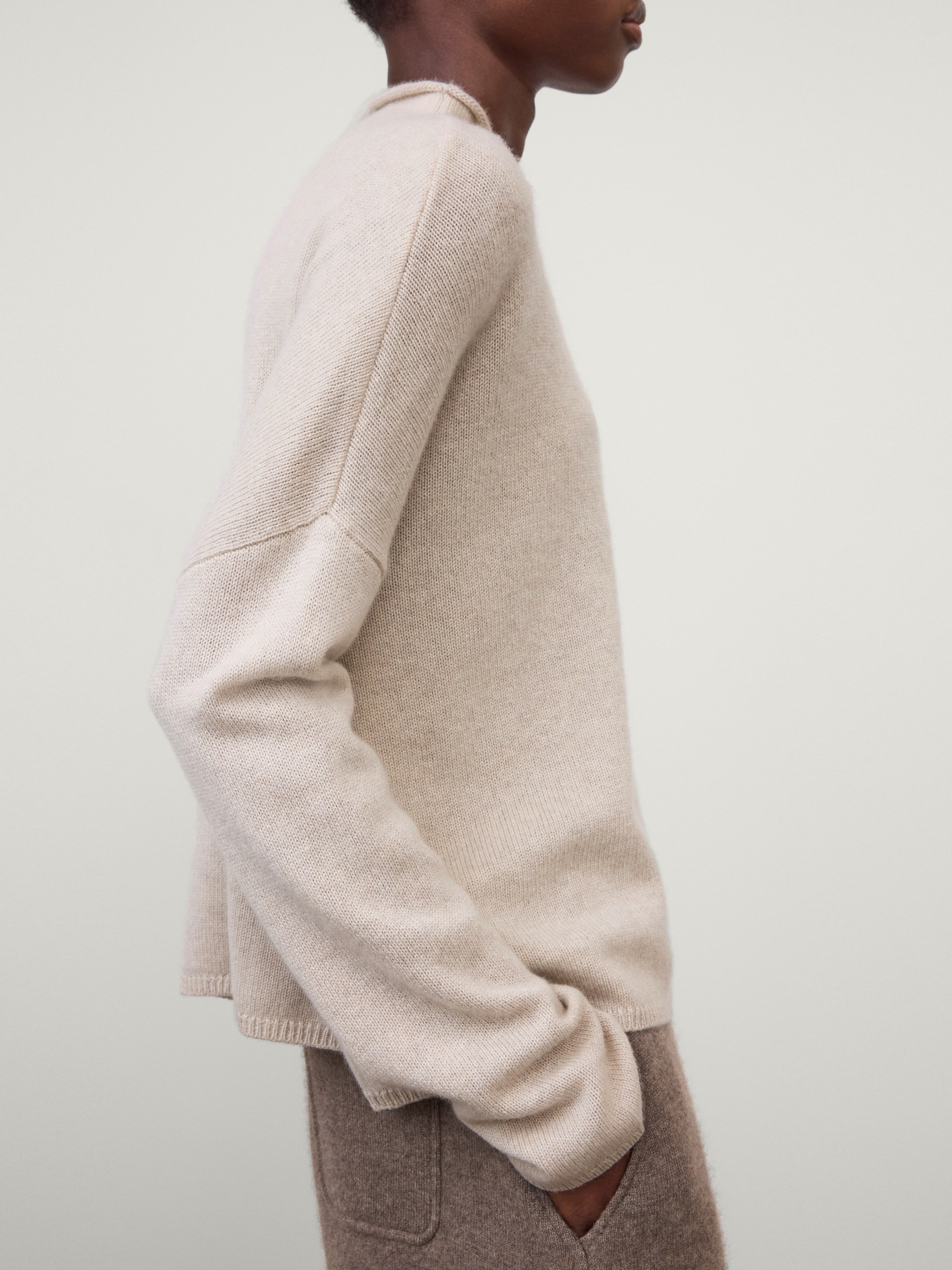 The Sandy Sweater | Mock neck cashmere sweater – LISA YANG
