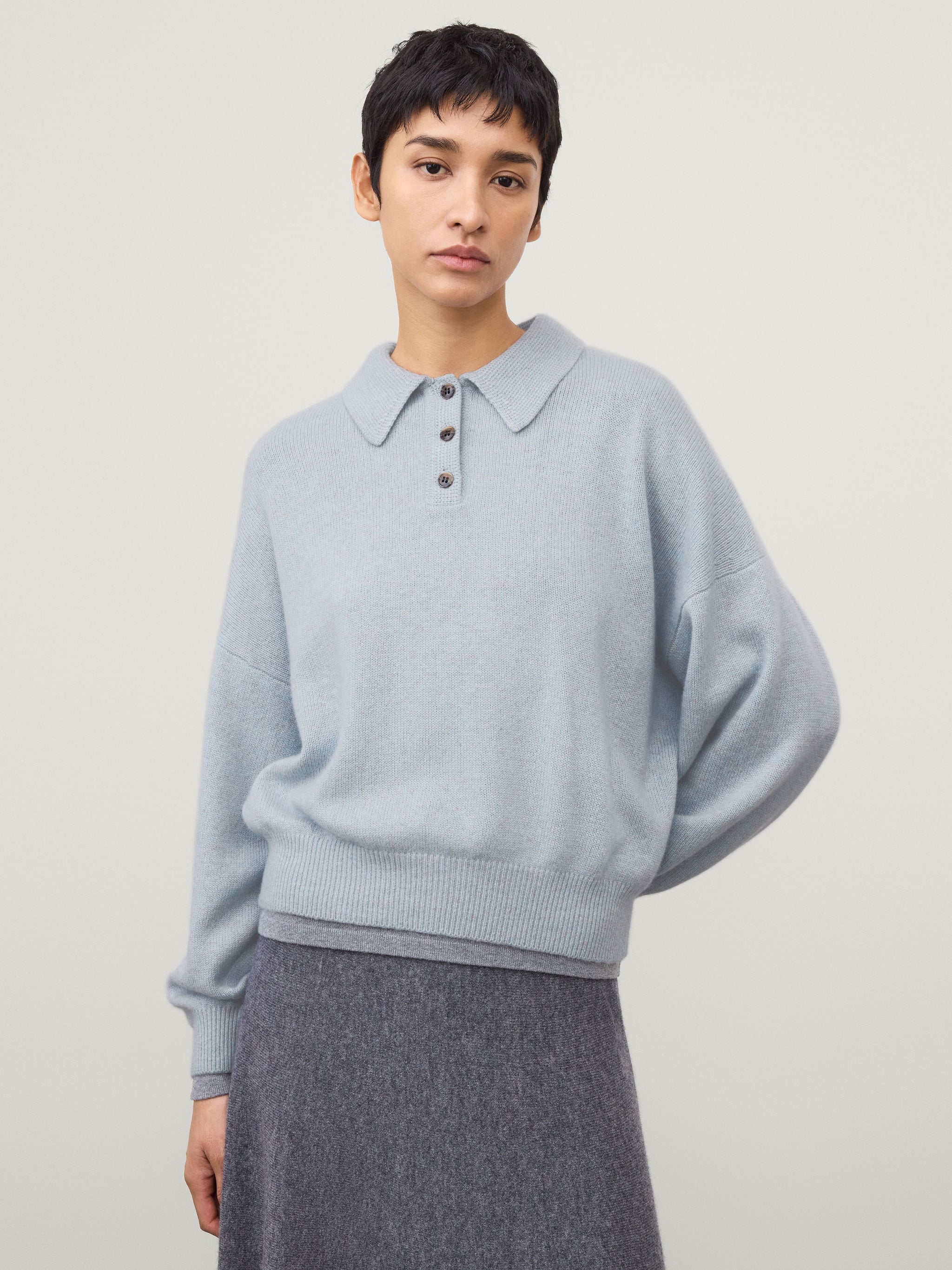 S*i様 SAINT LAURENT グレー ニットL Saint Laurent サンローラン ケーブルニット セーター | グレー
