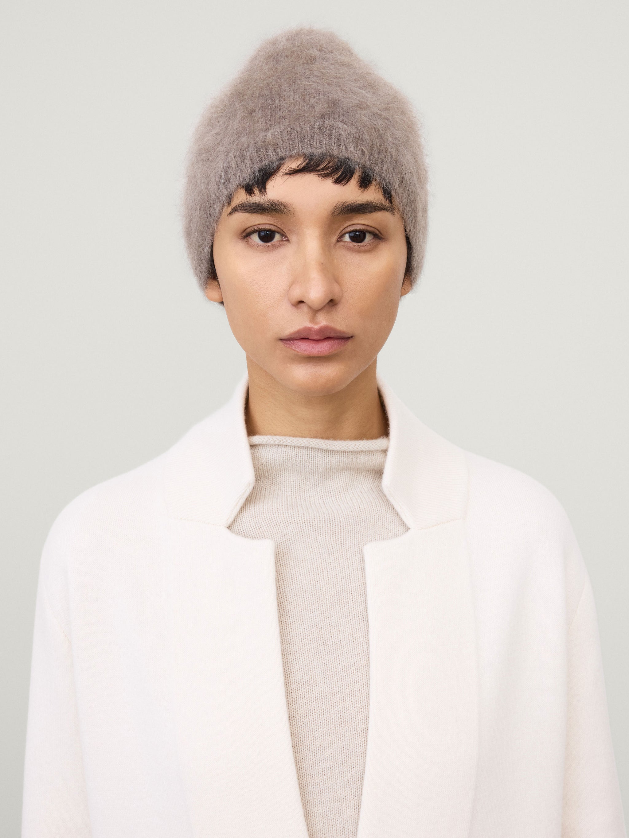 Reinhard Plank Angora Beanie in Grey Faux Fur Toque Ore – Rhoan main image 2