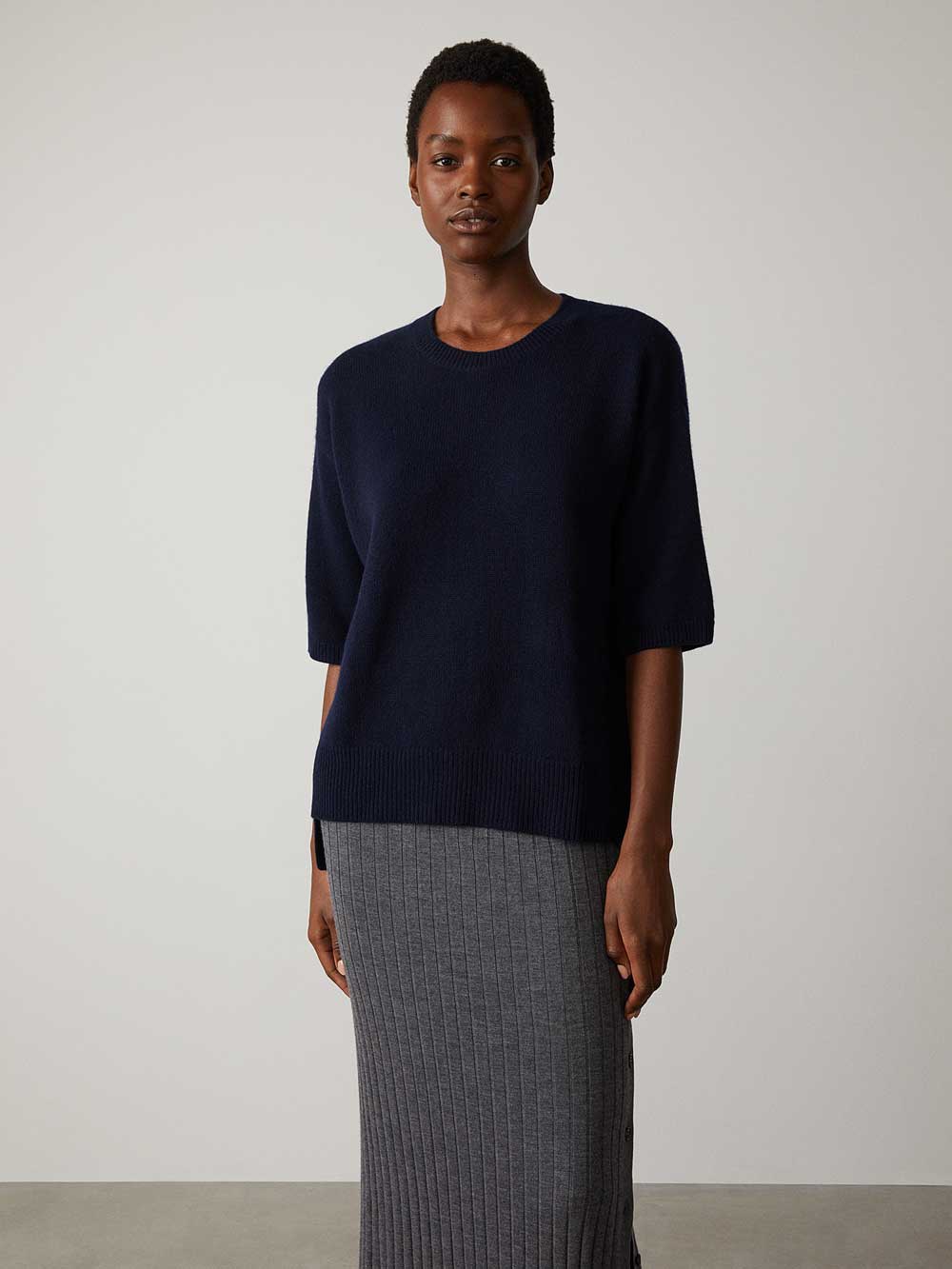 The Camille Sweater Navy – LISA YANG